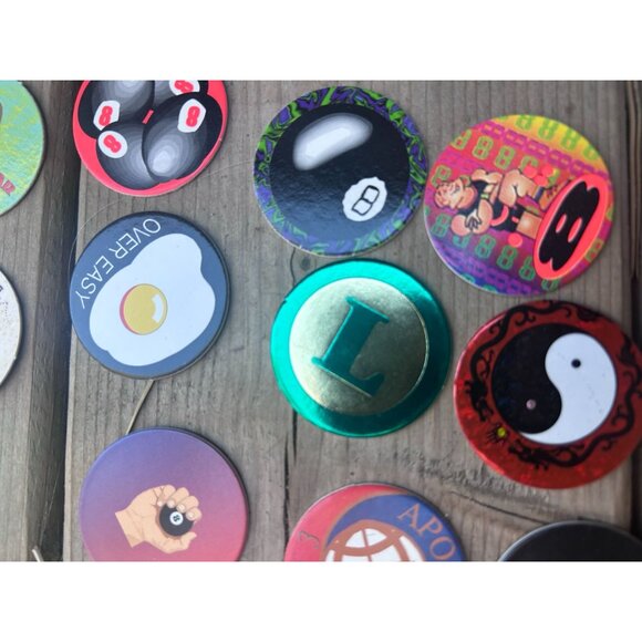Assorted Pogs Retro Nostalgia Hologram Skull Poison 8ball Card Lot of 35 - Picture 4 of 7